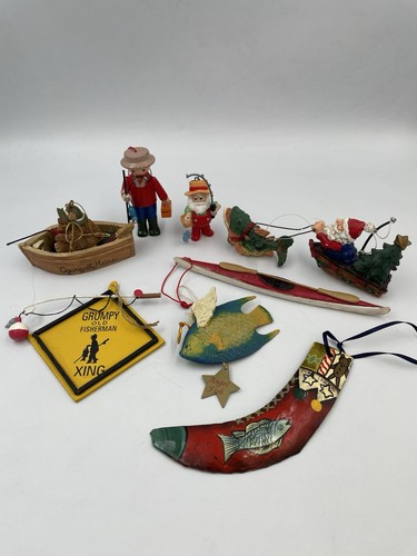 8pc christmas ornament - ornament, fishing