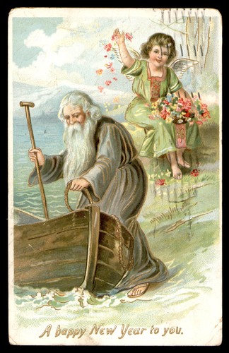 Postcard new year greeting - postcard, year's