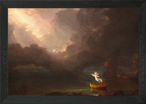 Angel guiding boat framed - angel, a